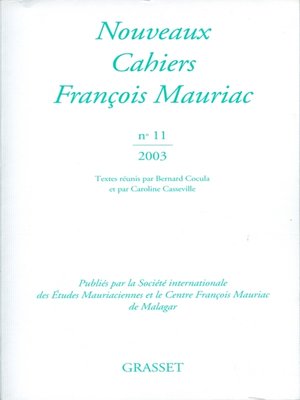 cover image of Nouveaux Cahiers Francois Mauriac n°11
